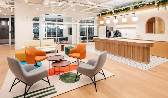 A bright, comfortable lounge